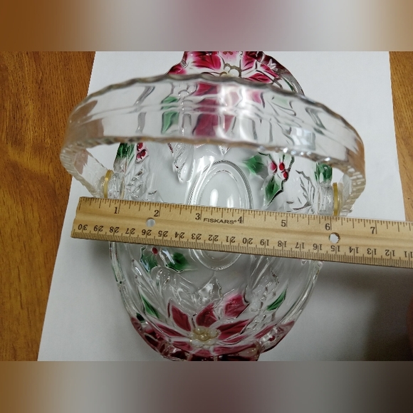 Vintage Mikasa Poinsettia Crystal Basket - Picture 9 of 10